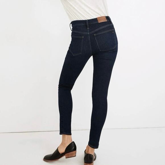 Madewell 9" Mid-Rise Skinny Jeans Orland Dark Wash Tencel Denim Edition Size 27 - Picture 2 of 8